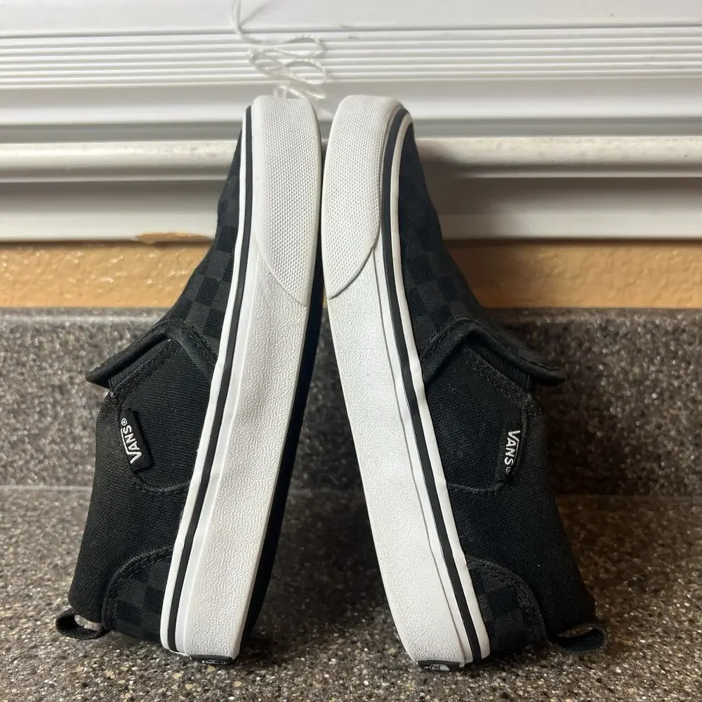 Vans Classic Little Kids 1 Black/GrayCheck Sneakers Shoes Slip On Low Top Padded